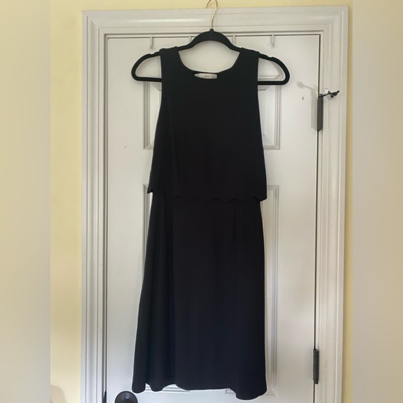 NWT Loft Black Scalloped Dress - Picture 3 of 8